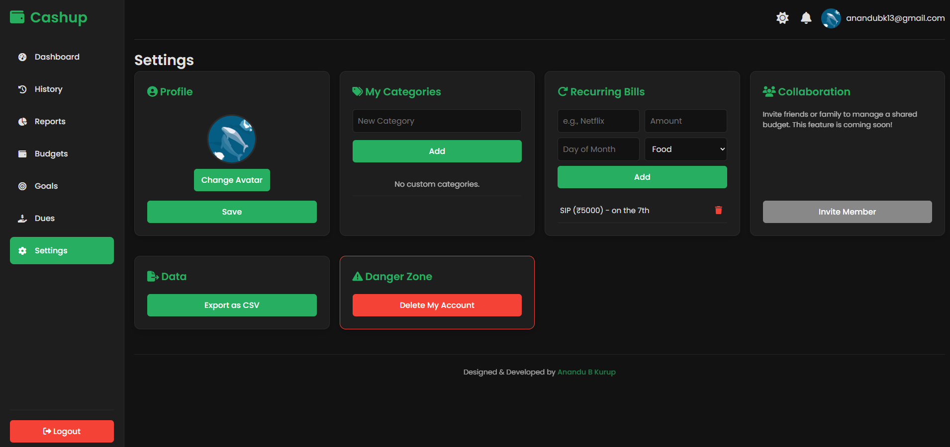 Settings configuration UI